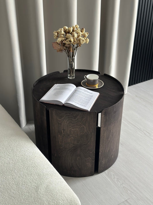 Dark Designer Dog Crate Coffee Table | Minimalist Wooden Pet Furniture