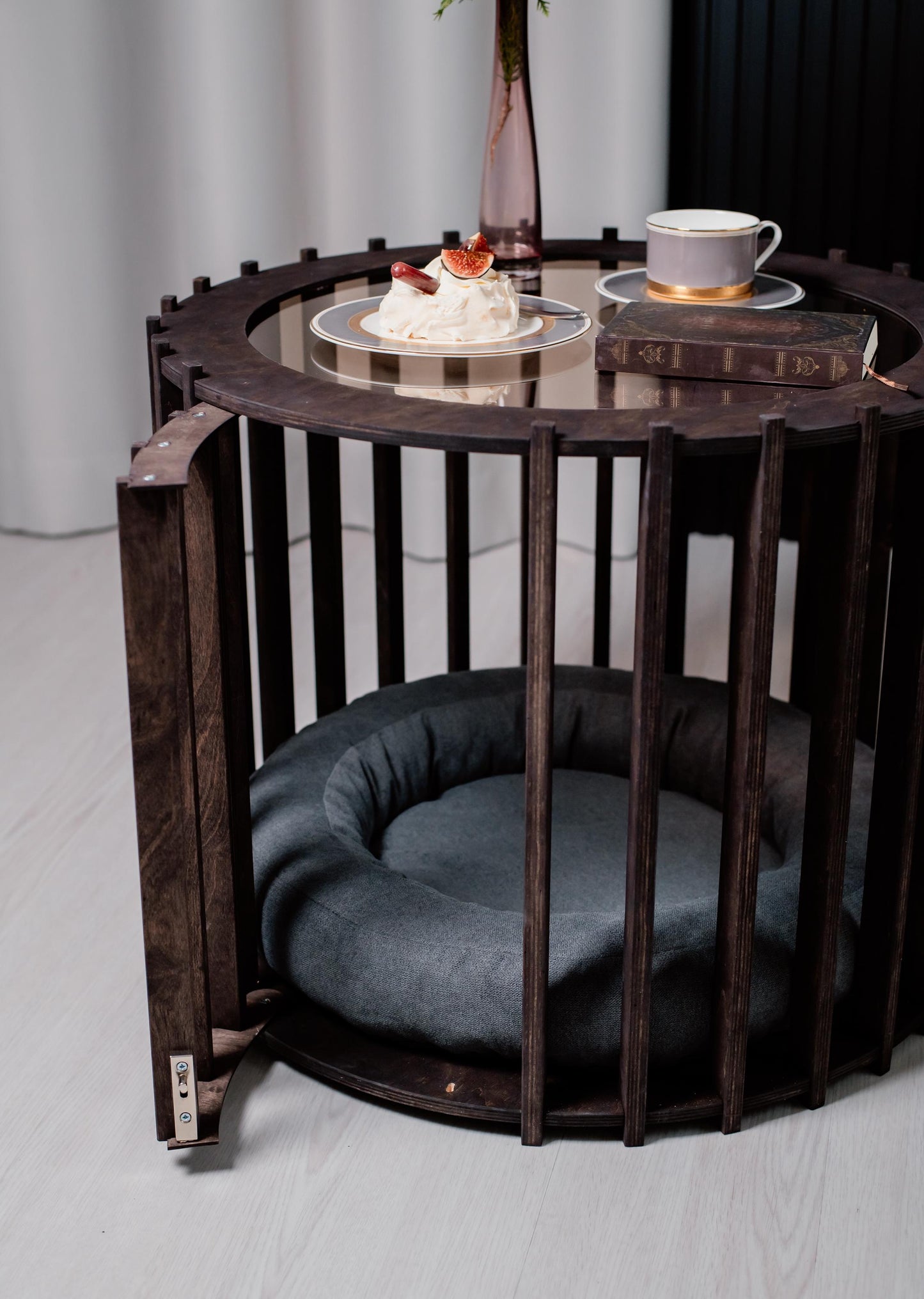Modern Dog House - Coffee Table. Dark Dog Crate Puppies House Dog Bed