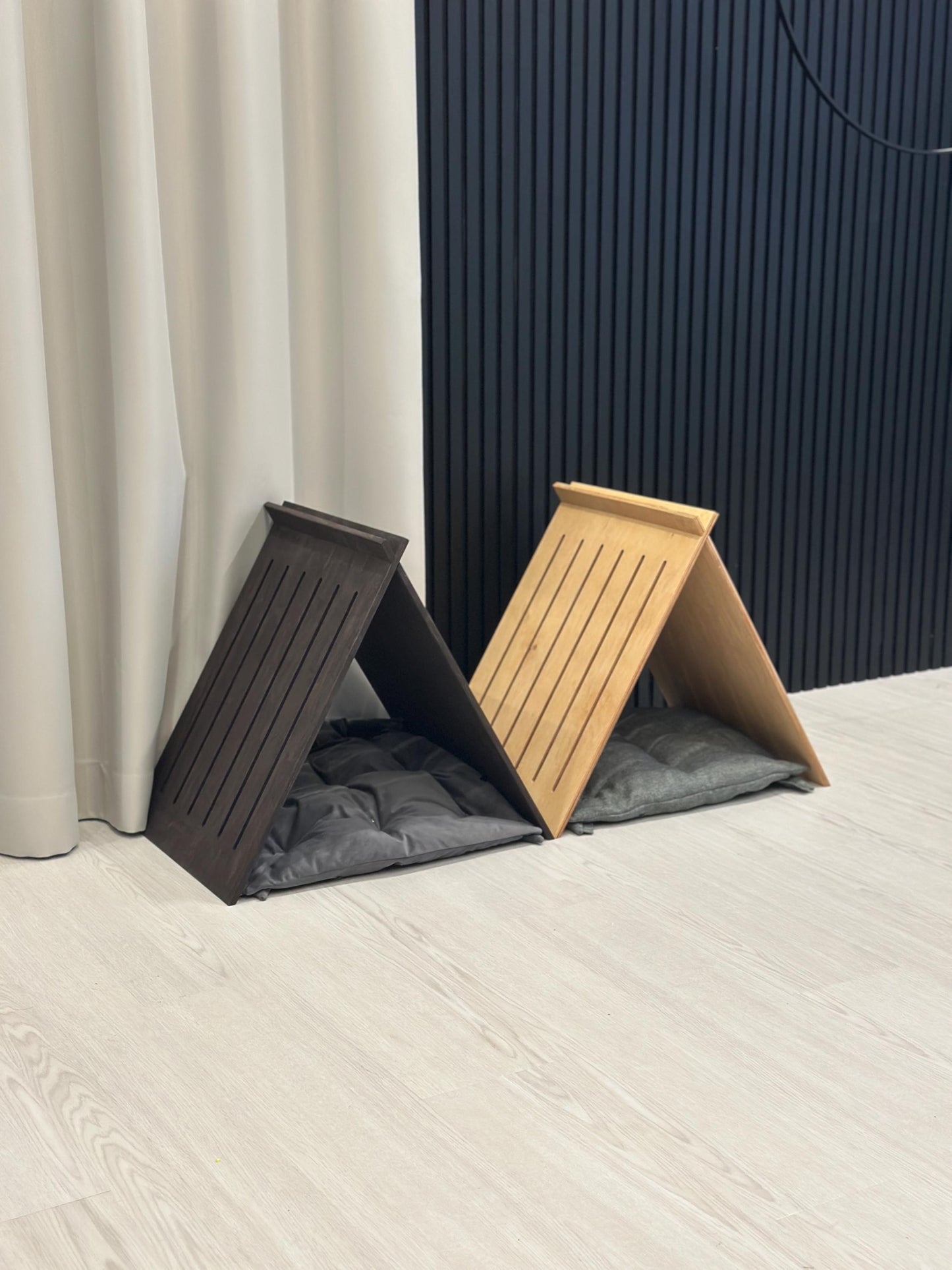 Set of 2 items: Eco Friendly Light and Dark Dog Houses. Dog Crate Modern Dog Pet Furniture Bed Indoor Dog House Personalized Dog House