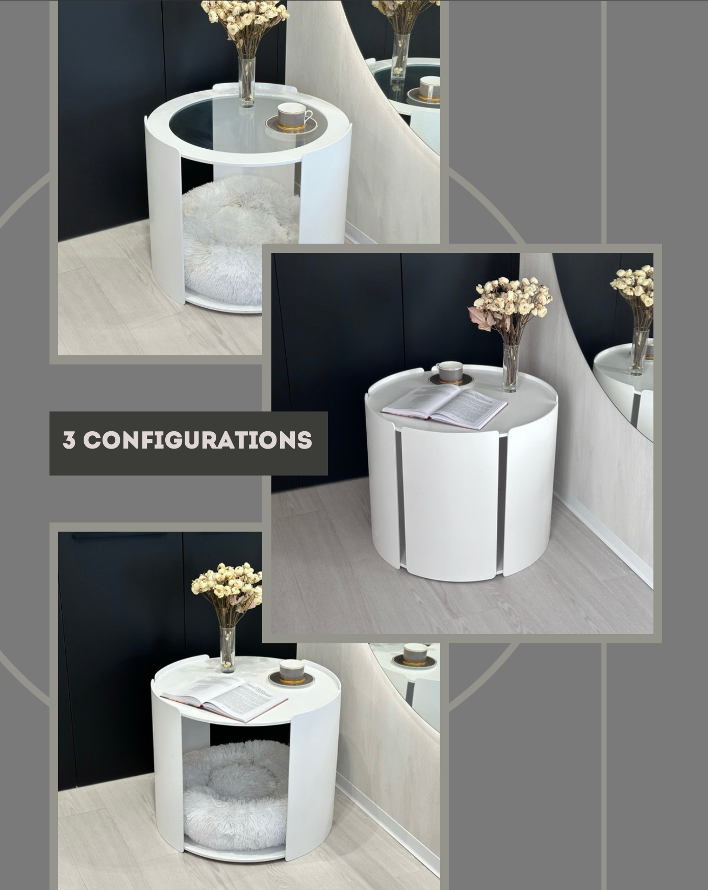 White Designer Dog Crate Coffee Table — Minimalist Pet Furniture |ARCHE PODIUM