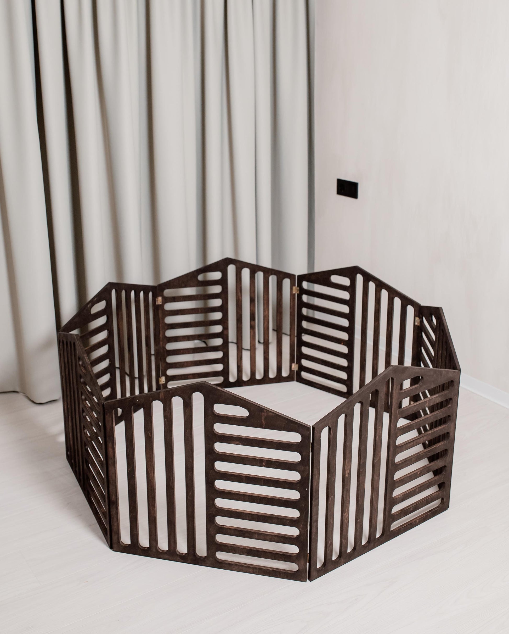 dark wood dog playpen indoor for small dog