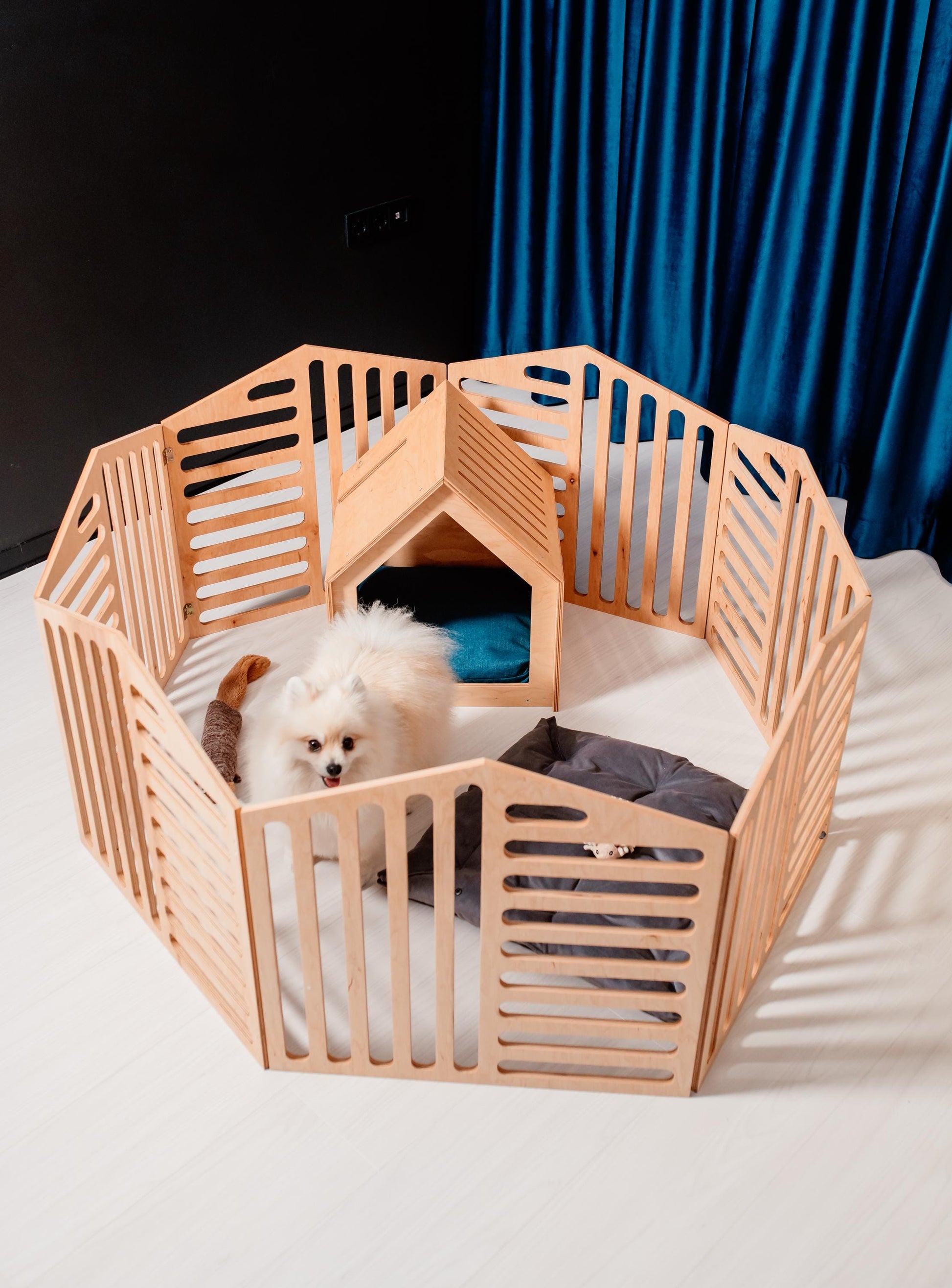 light wooden dog playpen indoor for small dogs