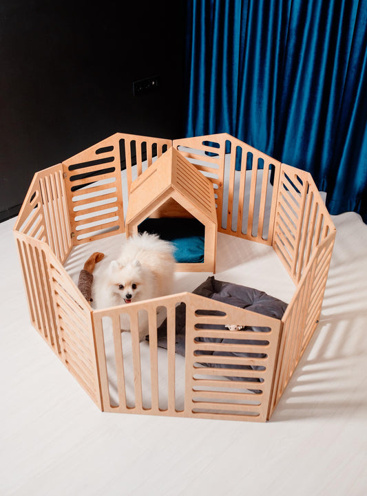 light wooden dog playpen indoor for small dogs