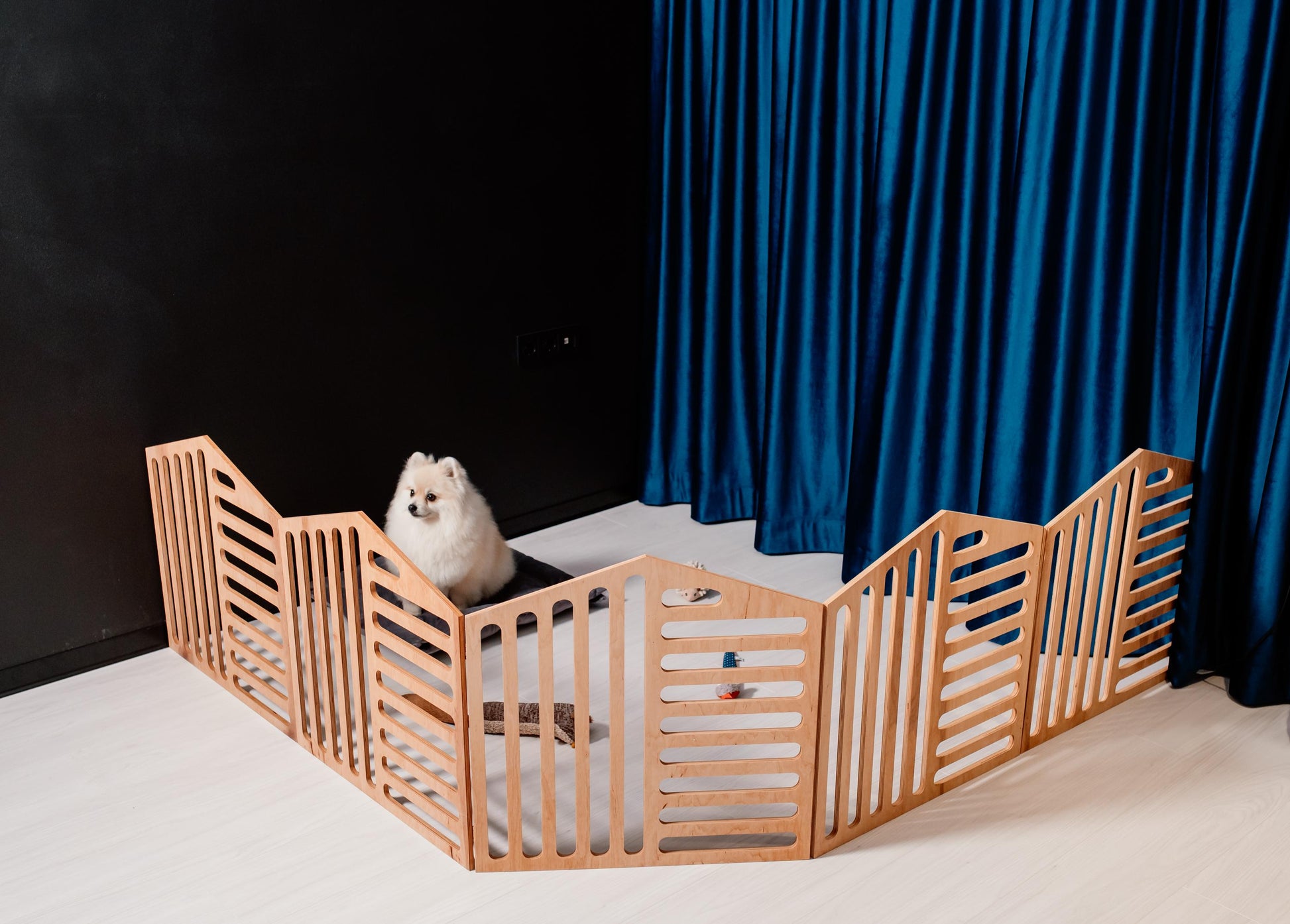 dog fence indoor modern wooden pet enclosure