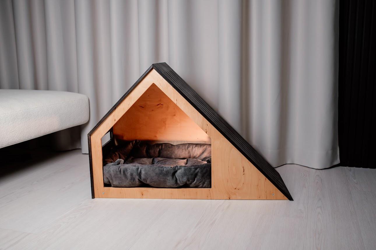 Indoor dog house designed as modern pet furniture