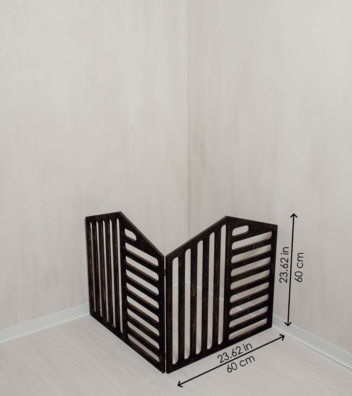 Wooden dog playpen for indoor use in modern home